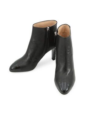 Chanel Short Boots CC Logo Patent Leather 37 1 2C